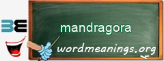WordMeaning blackboard for mandragora